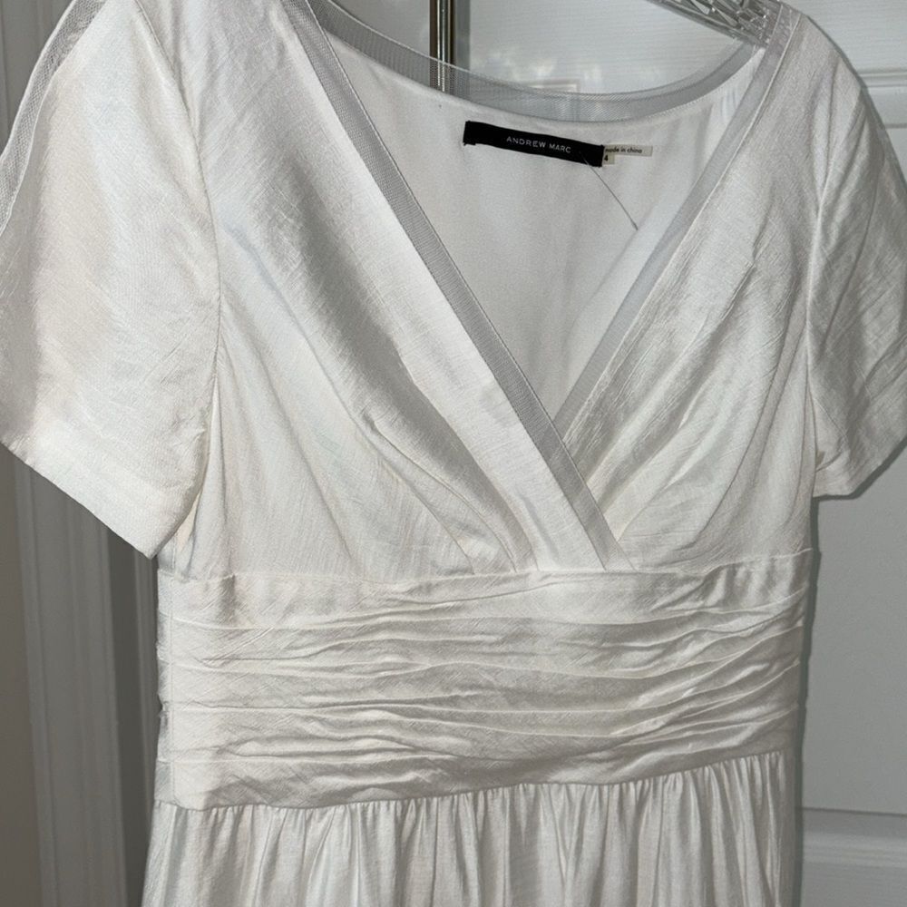NWOT Andrew Marc Women’s White Midi Dress Size 4 - Picture 4 of 10